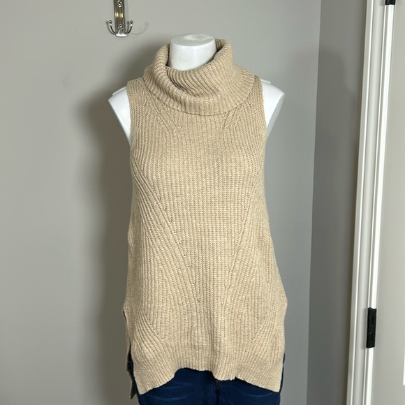 Anthropologie Angel Of The North Turtleneck Sweater Tank Tunic Split Hem XS - Picture 2 of 13